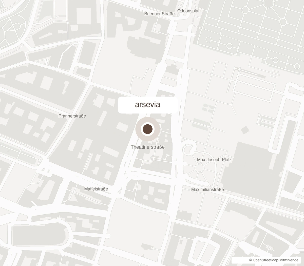 Standort von arsevia an der Theatinerstraße in München